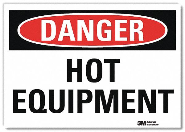 Danger Sign: Reflective Sheeting, Adhesive Sign Mounting, 7 in x 10 in Nominal Sign Size
