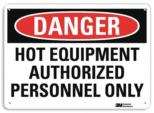 Danger Sign: Plastic, Mounting Holes Sign Mounting, 7 in x 10 in Nominal Sign Size, 0.055 in Thick
