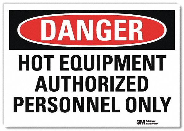Danger Sign: Reflective Sheeting, Adhesive Sign Mounting, 7 in x 10 in Nominal Sign Size