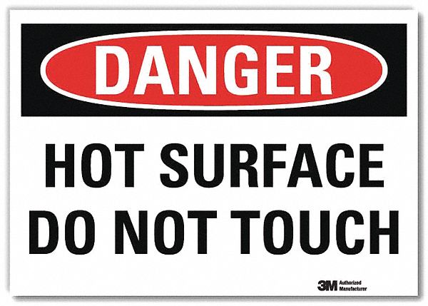 Danger Sign: Reflective Sheeting, Adhesive Sign Mounting, 7 in x 10 in Nominal Sign Size