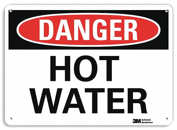 Danger Sign: Plastic, Mounting Holes Sign Mounting, 7 in x 10 in Nominal Sign Size, 0.055 in Thick