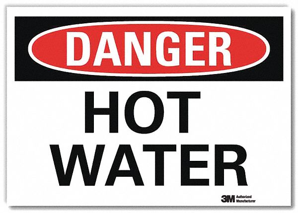 Danger Sign: Reflective Sheeting, Adhesive Sign Mounting, 7 in x 10 in Nominal Sign Size