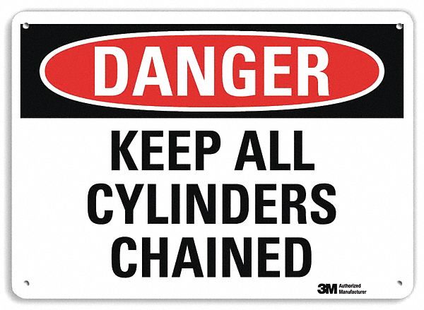 Danger Sign: Plastic, Mounting Holes Sign Mounting, 7 in x 10 in Nominal Sign Size, 0.055 in Thick