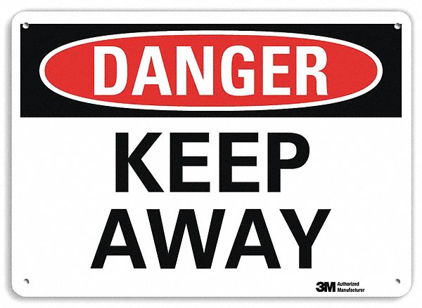 Danger Sign: Plastic, Mounting Holes Sign Mounting, 7 in x 10 in Nominal Sign Size, 0.055 in Thick