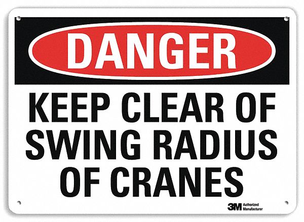 Danger Sign: Plastic, Mounting Holes Sign Mounting, 7 in x 10 in Nominal Sign Size, 0.055 in Thick