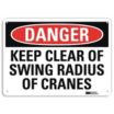Danger: Keep Clear Of Swing Radius Of Cranes Signs