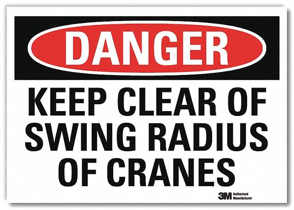 Danger Sign: Reflective Sheeting, Adhesive Sign Mounting, 7 in x 10 in Nominal Sign Size