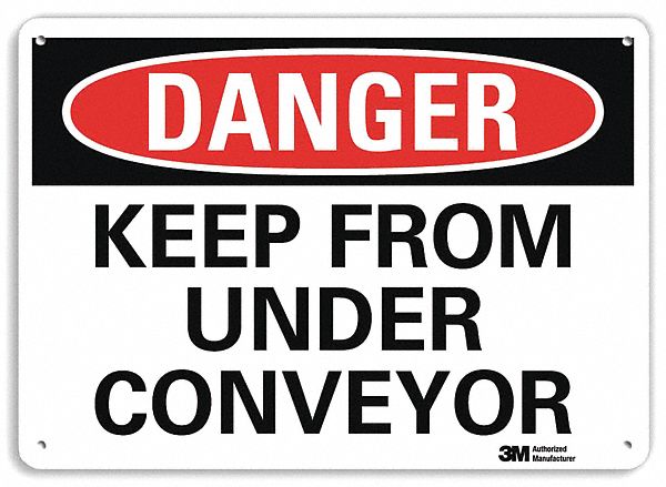 Danger Sign: Plastic, Mounting Holes Sign Mounting, 7 in x 10 in Nominal Sign Size, 0.055 in Thick