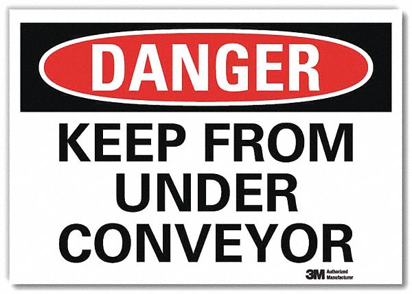 Danger Sign: Reflective Sheeting, Adhesive Sign Mounting, 7 in x 10 in Nominal Sign Size, Danger