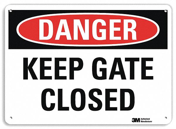 Danger Sign: Plastic, Mounting Holes Sign Mounting, 10 in x 14 in Nominal Sign Size, 0.055 in Thick
