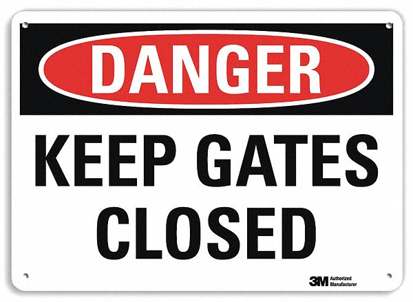 Danger Sign, 7 in x 10 in, Plastic