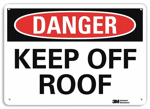 Danger Sign: Plastic, Mounting Holes Sign Mounting, 7 in x 10 in Nominal Sign Size, 0.055 in Thick