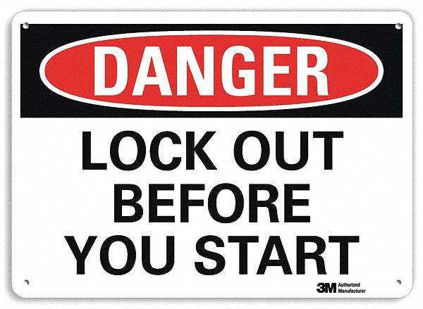 Danger Sign: Plastic, Mounting Holes Sign Mounting, 7 in x 10 in Nominal Sign Size, 0.055 in Thick