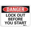 Danger: Lock Out Before Start Signs