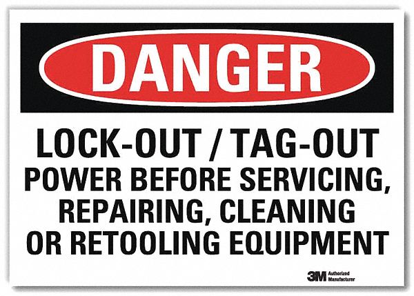 Danger Sign: Reflective Sheeting, Adhesive Sign Mounting, 7 in x 10 in Nominal Sign Size, Danger