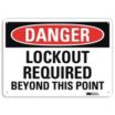 Danger: Lockout Required Beyond This Point Signs