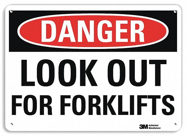 Danger Sign: Plastic, Mounting Holes Sign Mounting, 7 in x 10 in Nominal Sign Size, 0.055 in Thick