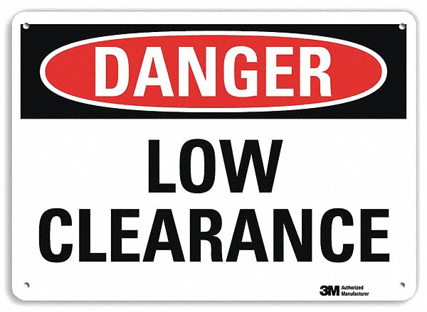 Danger Sign: Plastic, Mounting Holes Sign Mounting, 7 in x 10 in Nominal Sign Size, 0.055 in Thick