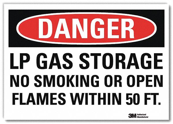 Danger Sign: Reflective Sheeting, Adhesive Sign Mounting, 7 in x 10 in Nominal Sign Size, Danger