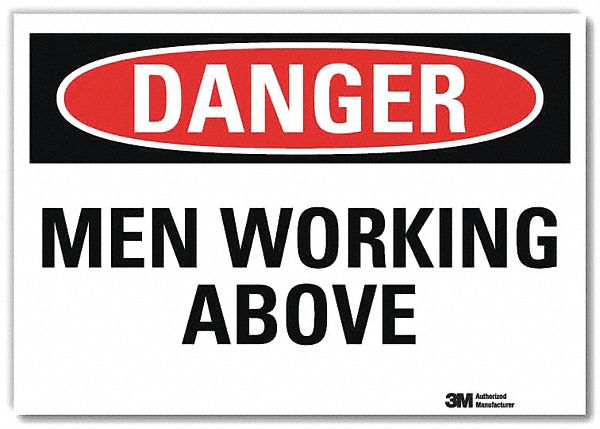 Danger Sign: Reflective Sheeting, Adhesive Sign Mounting, 7 in x 10 in Nominal Sign Size, Danger