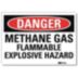 Danger: Methane Gas Flammable Explosive Hazard Signs