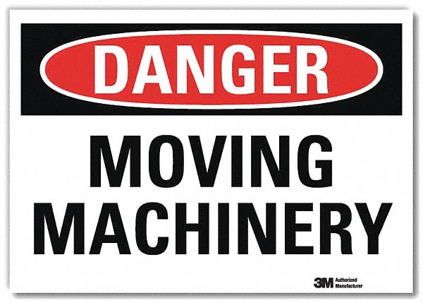 Danger Sign: Reflective Sheeting, Adhesive Sign Mounting, 10 in x 14 in Nominal Sign Size, Danger