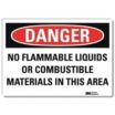 Danger: No Flammable Liquids Or Combustible Materials In This Area Signs