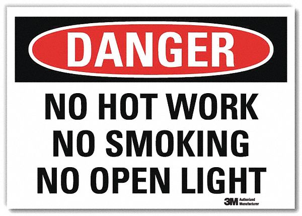 Danger Sign: Reflective Sheeting, Adhesive Sign Mounting, 7 in x 10 in Nominal Sign Size, Danger