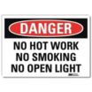Danger: No Hot Work No Smoking No Open Light Signs