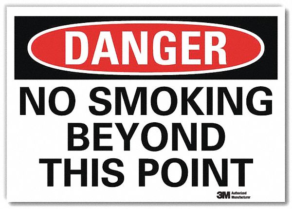Danger Sign: Reflective Sheeting, Adhesive Sign Mounting, 7 in x 10 in Nominal Sign Size