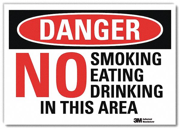 Danger Sign: Reflective Sheeting, Adhesive Sign Mounting, 7 in x 10 in Nominal Sign Size