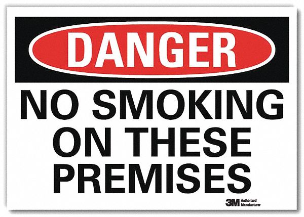 Danger Sign: Reflective Sheeting, Adhesive Sign Mounting, 7 in x 10 in Nominal Sign Size