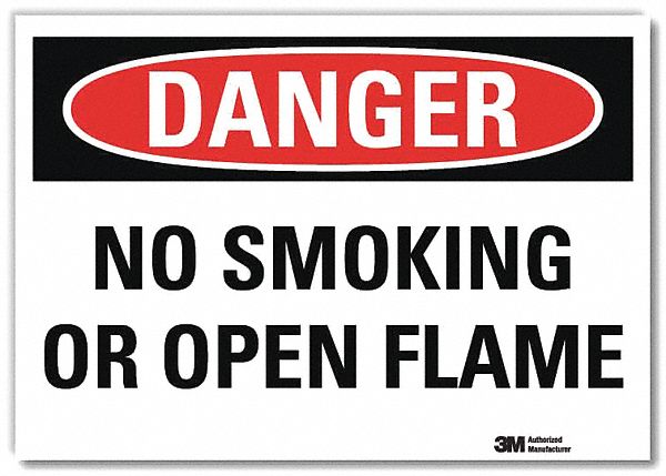 ENSGNE DANGR NON FUMER,FLAMME NUE,10X14