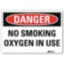 Danger: No Smoking Oxygen In Use Signs