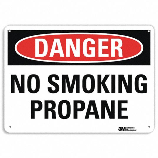 LYLE Danger No Smoking Sign: Aluminum, Mounting Holes Sign Mounting, 10 ...