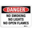 Danger: No Smoking, Lights No Open Flames Signs
