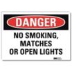 Danger: No Smoking, Matches Or Open Lights Signs