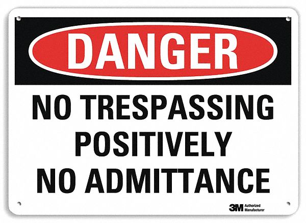 Danger Sign: Plastic, Mounting Holes Sign Mounting, 7 in x 10 in Nominal Sign Size, 0.055 in Thick