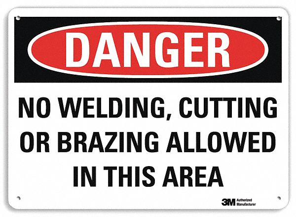 Danger Sign: Plastic, Mounting Holes Sign Mounting, 7 in x 10 in Nominal Sign Size, 0.055 in Thick