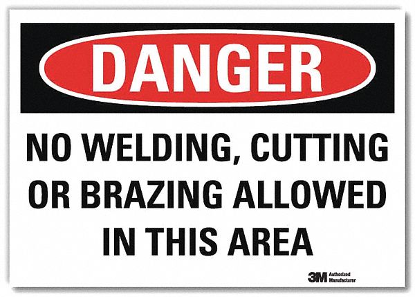 Danger Sign: Reflective Sheeting, Adhesive Sign Mounting, 7 in x 10 in Nominal Sign Size, Danger