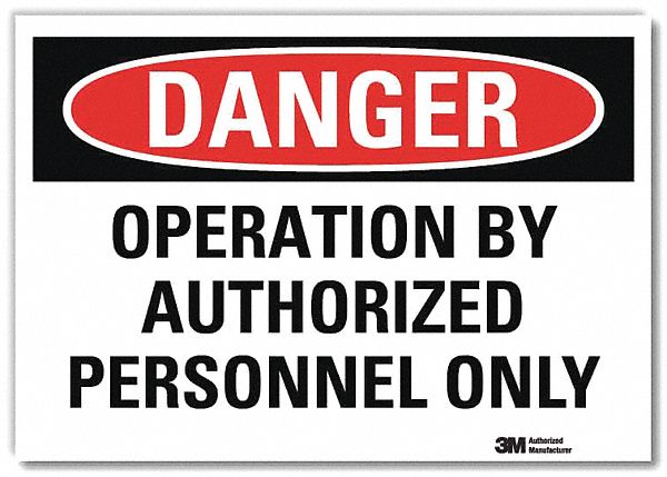 Danger Sign: Reflective Sheeting, Adhesive Sign Mounting, 5 in x 7 in Nominal Sign Size, Danger