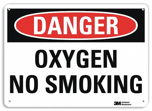 ENSEIGNE DANGER NON FUMER,OXYGENE,10x14