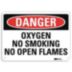 Danger: Oxygen No Smoking No Open Flames Signs