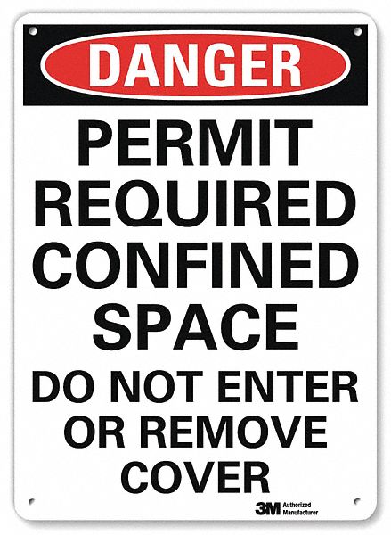 Danger Sign: Plastic, Mounting Holes Sign Mounting, 10 in x 7 in Nominal Sign Size, 0.055 in Thick
