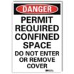 Danger: Permit Required Confined Space Do Not Enter Or Remove Cover Signs