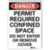 Danger: Permit Required Confined Space Do Not Enter Or Remove Cover Signs