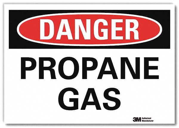 Danger Sign, Propane Gas, Header Danger, Rectangle, 7 in Height, 10 in ...