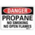 Danger: Propane No Smoking No Open Flames Signs