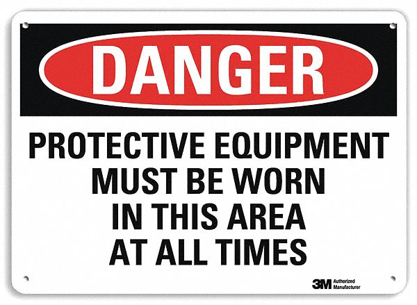 Danger Sign: Plastic, Mounting Holes Sign Mounting, 7 in x 10 in Nominal Sign Size, 0.055 in Thick