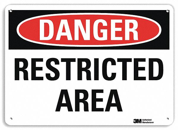 Danger Sign: Plastic, Mounting Holes Sign Mounting, 7 in x 10 in Nominal Sign Size, 0.055 in Thick